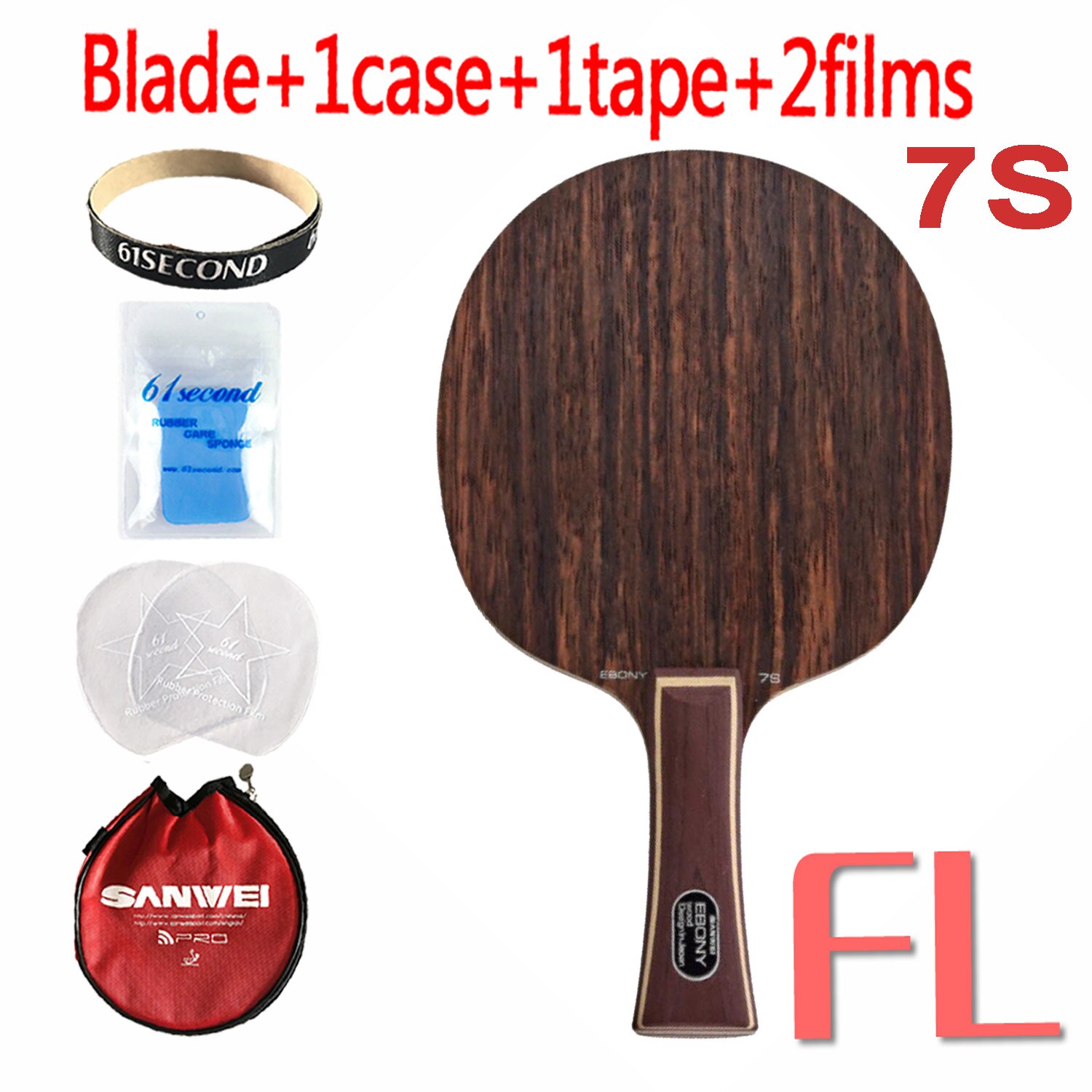 Original Sanwei H5s H7s Table Tennis Racket Ping Pong Blade Bat: H7S FL with YRM