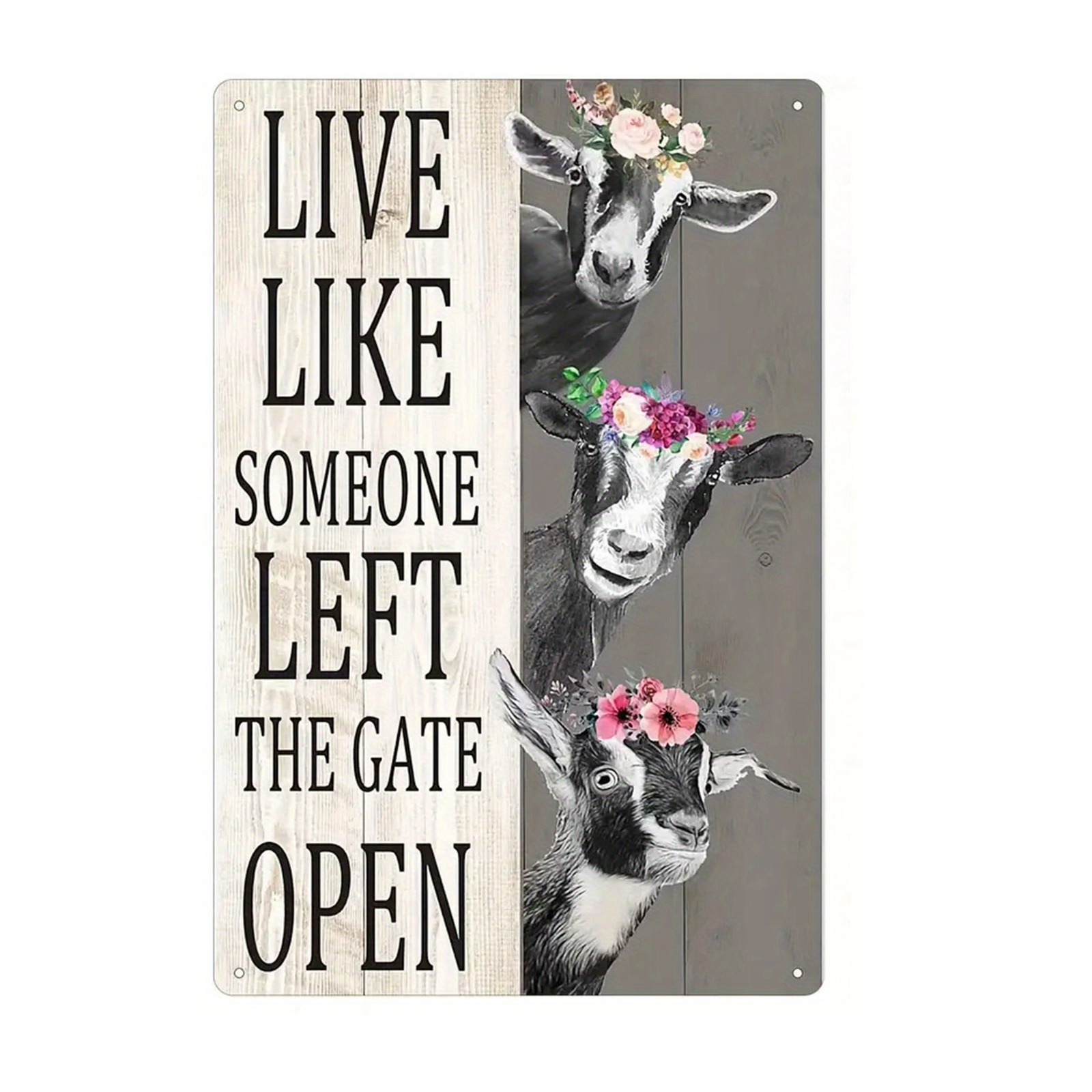 Divertido letrero de granja de cabras: mantenga la puerta cerrada, letrero de precaución de estaño/aluminio de metal para valla de granja, pared de casa y puerta: XL / Rojo rosado