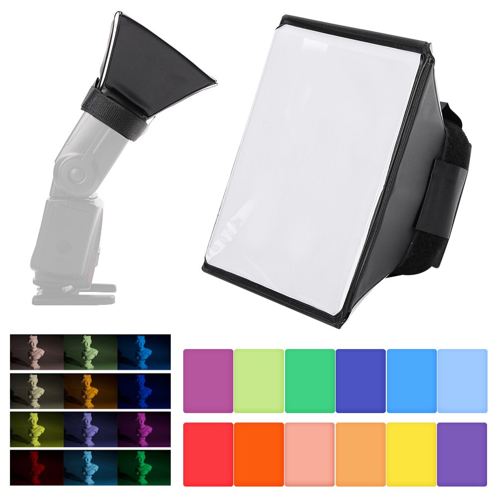 Portable Foldable Mini Soft Flash Light Diffuser Softbox For External Camera Flash Light, Small Spotlight Lampshade
