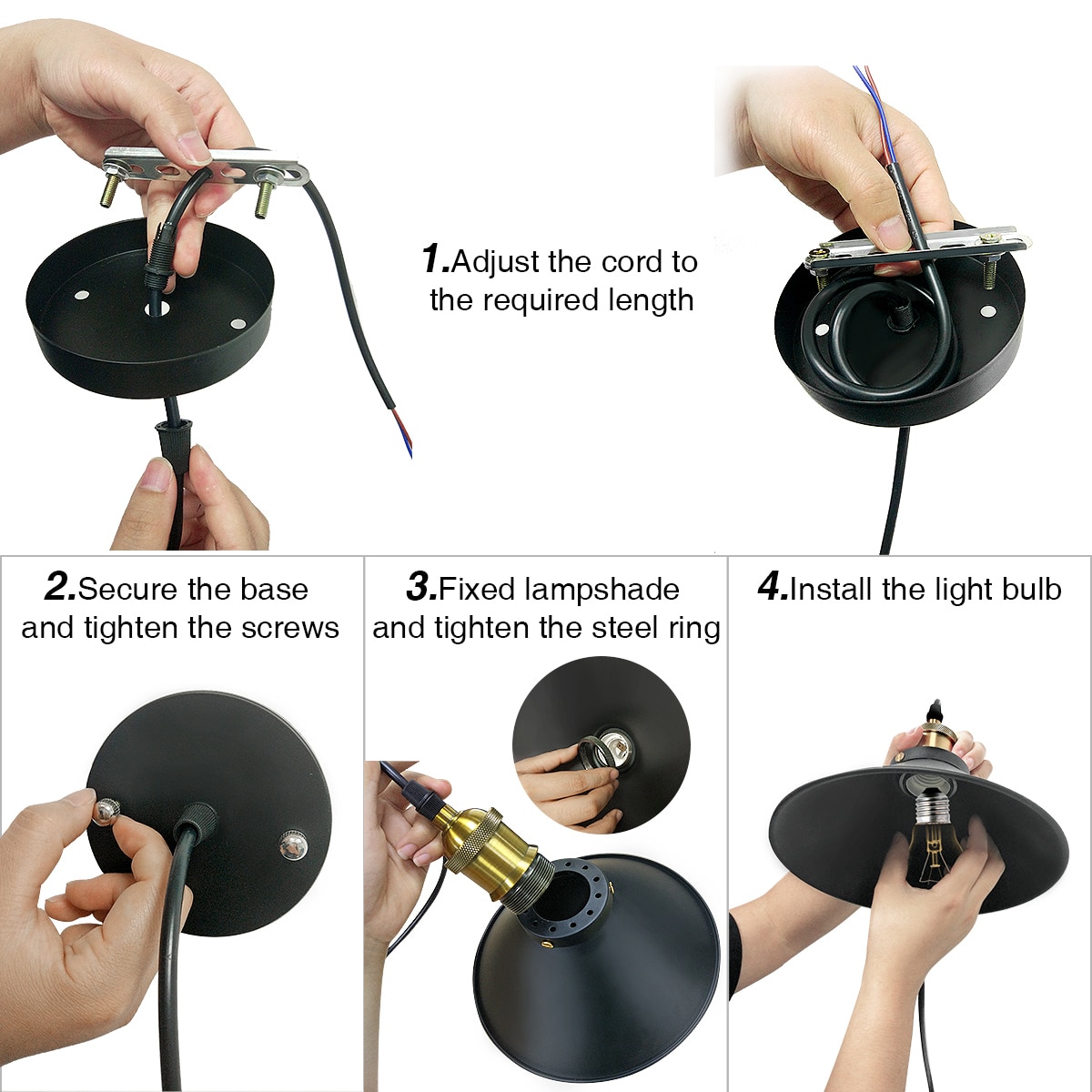 Retro Ceiling Light Lamp Round Vintage Industrial Iron Vintage Light Deco Bulb Lighting Fixture