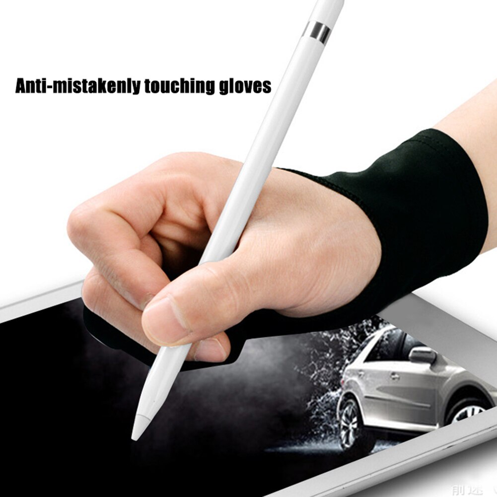 1Pc Twee Vingers Kunstenaar Anti-Touch Handschoen Voor Tekening Tablet Rechts En Links Hand Handschoen Anti-fouling Voor Ipad Screen Board