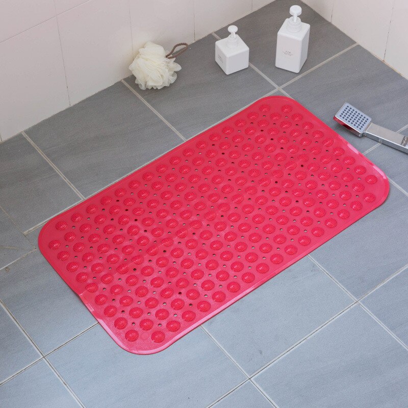 Badmat 36X71Cm Zuignap Veiligheid Douche Bad Matten Antislip Badkamer Vloermat Pvc Waterdichte Massage voet Pad: Red