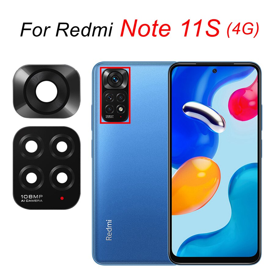 Original Rear Back Camera Glass Lens Cover For Xiaomi Redmi Note 10/Note10 Pro 5G Camera Glass+Frame Holder Bezel Replacement: Note 11S 4G