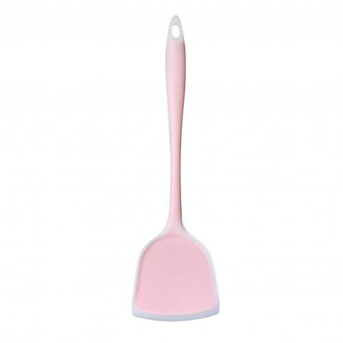 Slotted Turner Heat Resistant Seamless One-Piece Food Grade Silicone Cooking Utensils Spatula for Kitchen: Pink