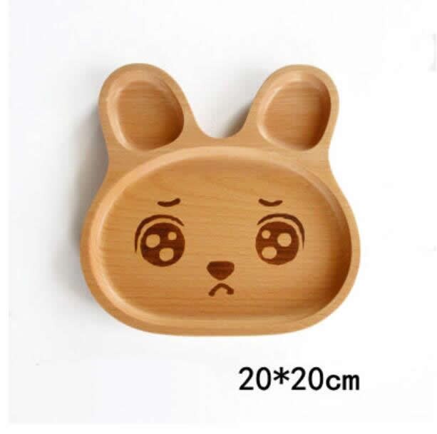Dessin animé mignon animaux plaque en bois cuisine créative enfants aiment les plats en bois: B