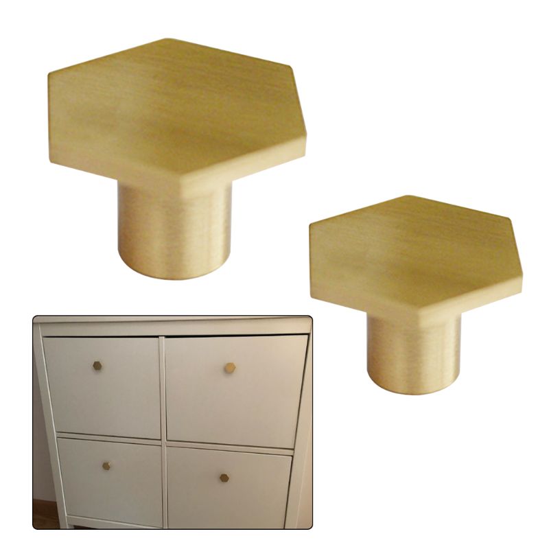 Nordic Stijl Hexagon Massief Messing Kast Knop Kast Handvat Deur Handgrepen Simplelife Messing Kleur Entryway Kleding Haak