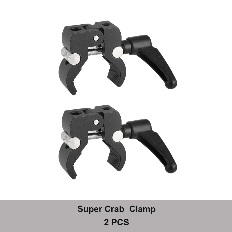 HDRIG Metal Super Clamp Magic Arm Clamp Crab Pliers Clip For DSLR Camera Monitor LED Light Photo Studio Fotografia Accessories: black