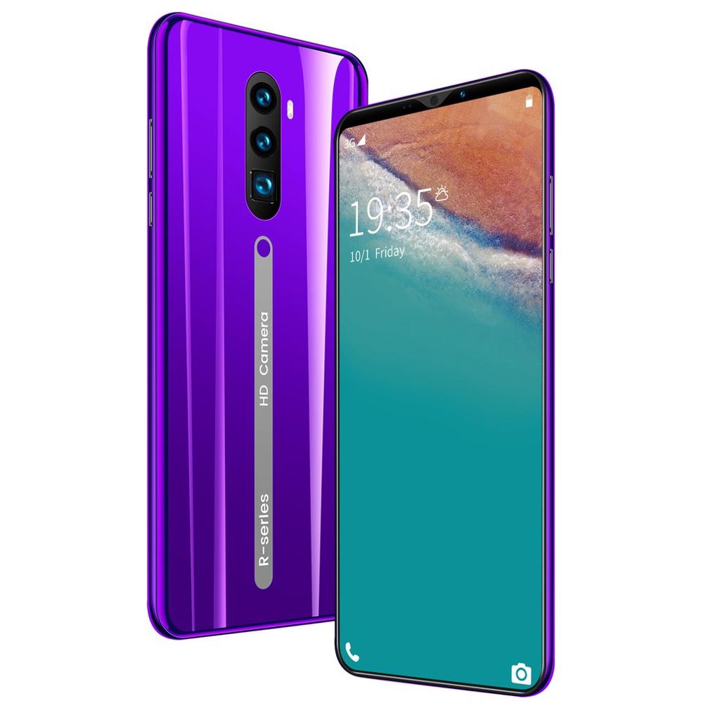 Rino3 Pro 5.8 Inch Screen Android Phone Purple Water Screen Smartphone Solid Color Mobile Phone Cool Shape: purple UK