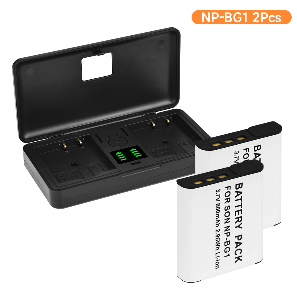 NP-BG1 NP BG1 Akku für Sony DSC-W210 DSC-W100 W50 H50 DSC-H55 DSC-H7 H3 H9 H10 NP-FG1 NP FG1 Lithium-Ionen-Akku mit Ladegerät: Rosa