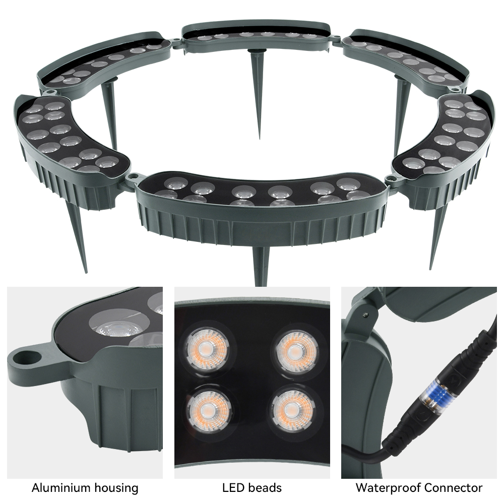 Udendørs led-trælampe vandtæt trælampe med  ip65 træer og jordspyd led-natlampe til have, gårdsplads og sti