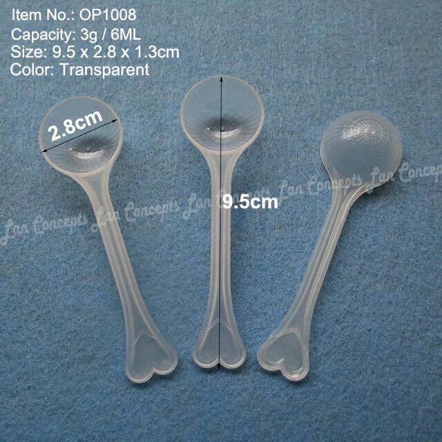 50 teile/los Kunststoff Scoop Sauerei PP Löffel 0,1g 0,25g 1g 2ml 3g 6ml 4g 8ml 5g 10ml 10g 20ml 30g für Möglichkeit-freies: 3g 6ml OP1008 T
