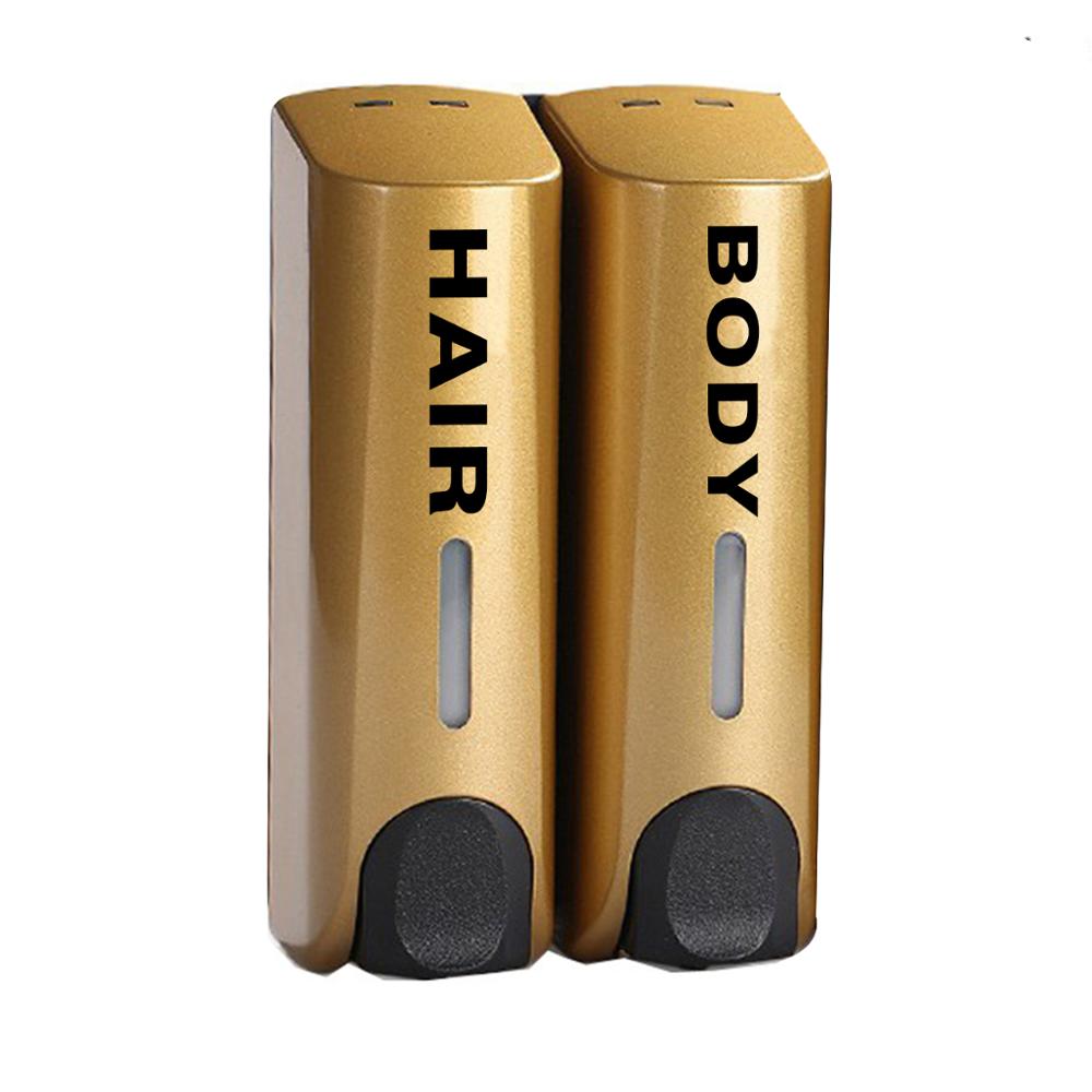 350Ml Thuis Wall Mounted Zeepdispenser Shampoo Douchegel Dispenser Zeepdispenser Fles Hotel Badkamer Accessoires: Gold 2