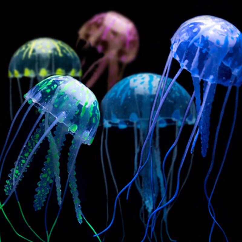Aquarium Dekoration Unterwasser Künstliche Quallen Aquarium Dekoration Silikon Quallen Ornament Aquarium Glühende Quallen
