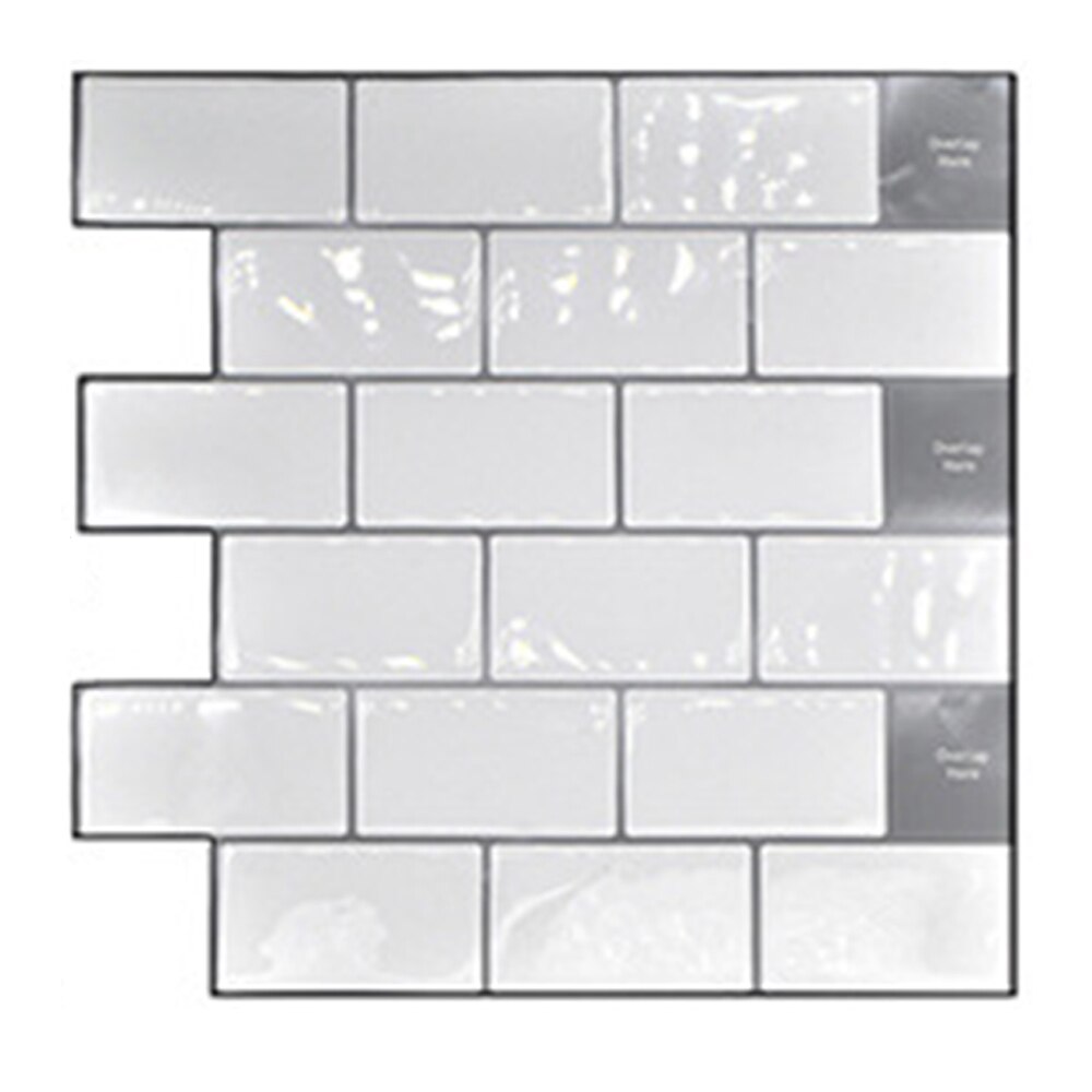 white brick Subway Tile Self Adhesive Wall Sticker DIY Kitchen Bathroom Home Decor 3D adesivo de parede Stone Mosaic Geometric: white