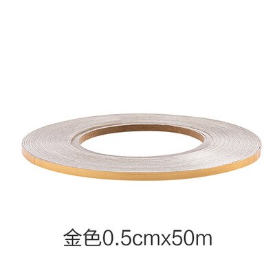 50m guld/sølv vandtætte pvc fliser klistermærke selvklæbende badeværelse væg sprække klistermærke mærkat tape boligindretning: 0.5 cm x 50m guld