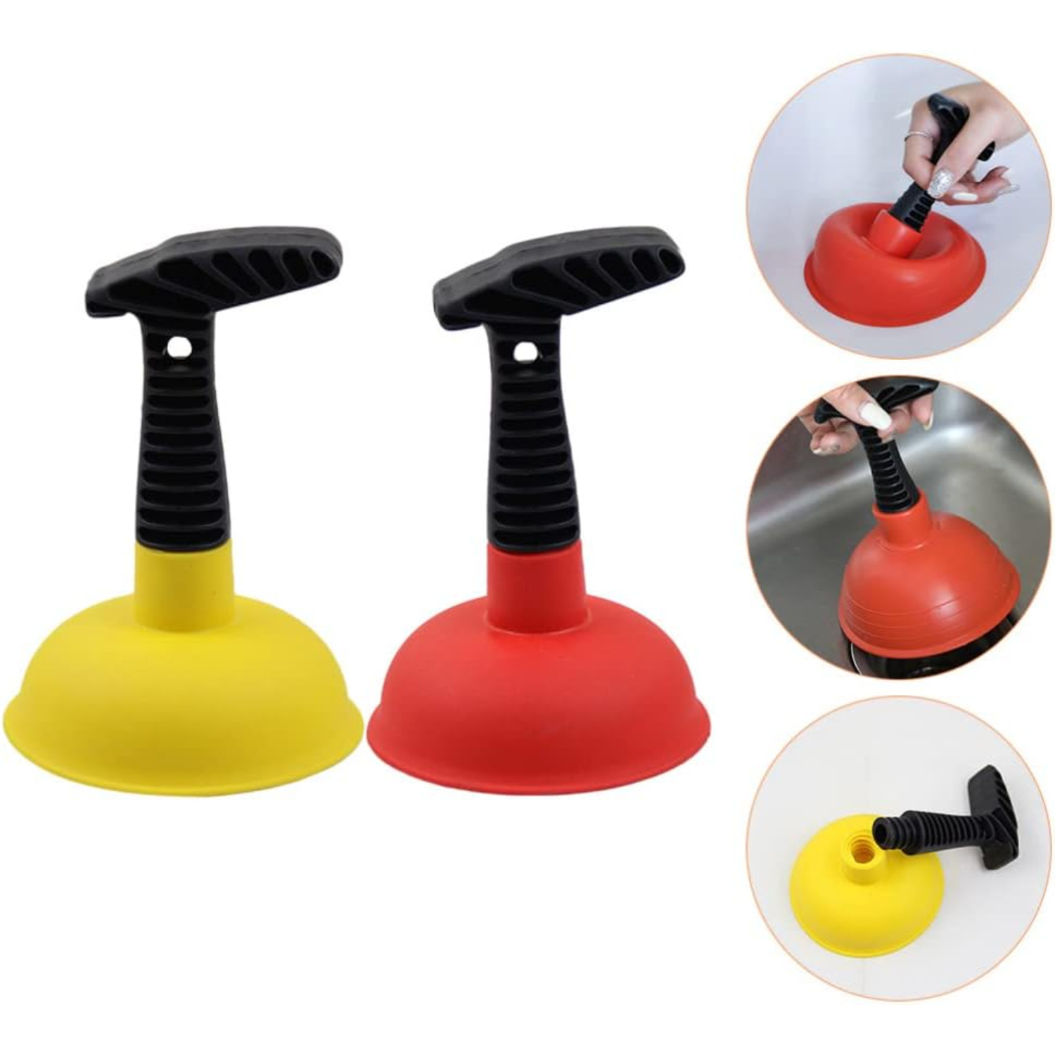 Mini Gootsteen Plunger Sanitair Gereedschap 2 Stuks Aanrecht Wc Plunger Wc Afvoer Ontstopper Zuigkracht Te Ontstoppen Slow Sinks Drai