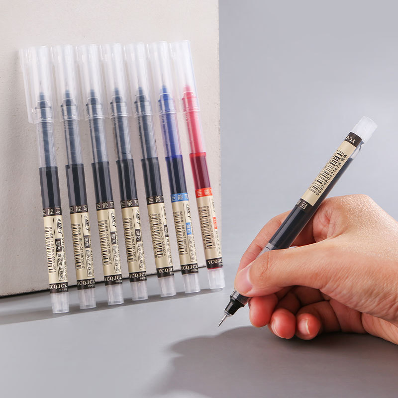 Set Pixuri Gel - 12 Buc - Vârf Scriere 0.5mm - Cerneală Uscare Rapidă - Negru, Roșu, Albastru și Culori