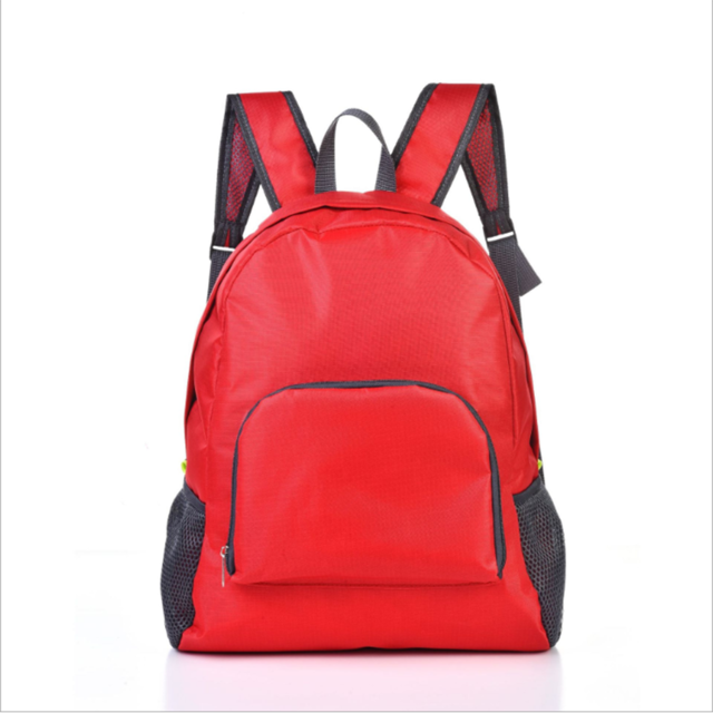 Mochila escolar económica para hombre y mujer, morral de viaje plegable de gran capacidad, informal: Rojo