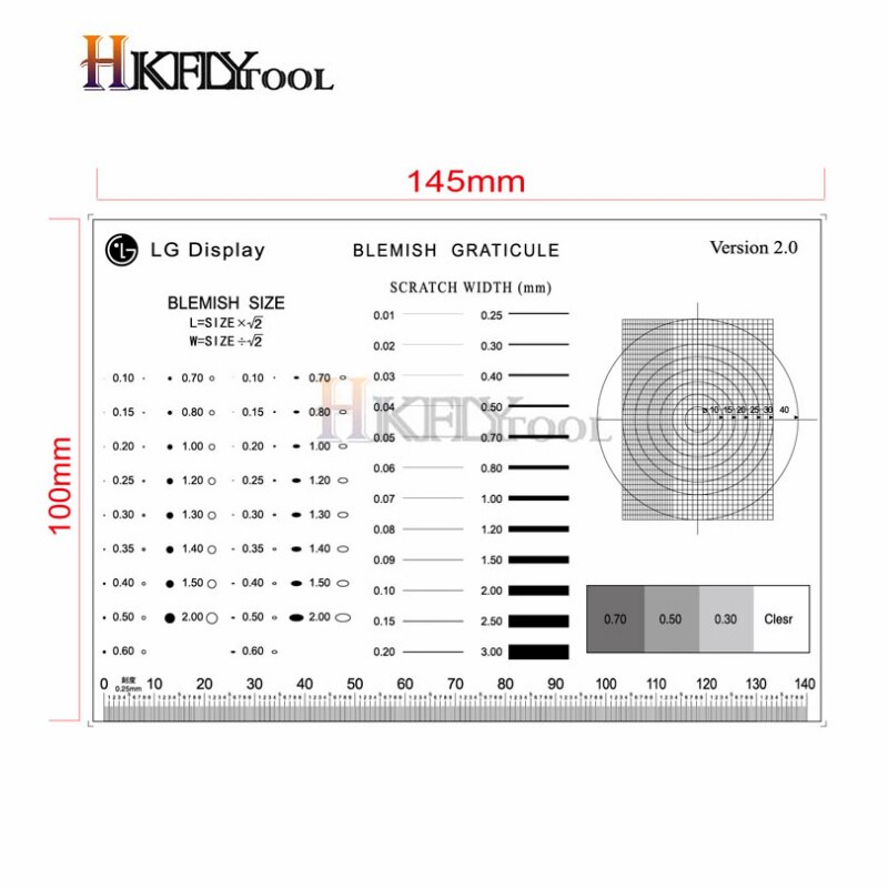 Soft Ruler Microscope Micrometer Calibration Slide Line Width Particle Diameter Measurement Tool High Precision Film Point Gauge: Type 2