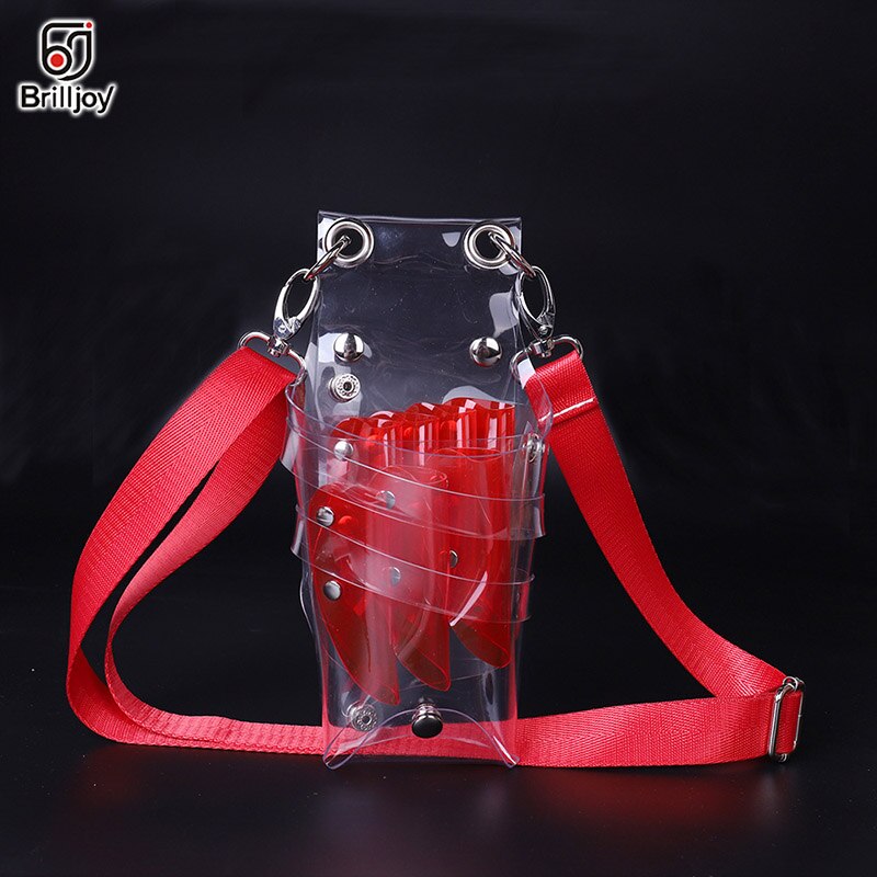 Brilljoy Lightweight Hairdressing Tool Bag pvcTransparent Cutting Scissor Barber Hair Scissor Bag Pouch Hairdressing Scissor Bag: Scissors bag Red