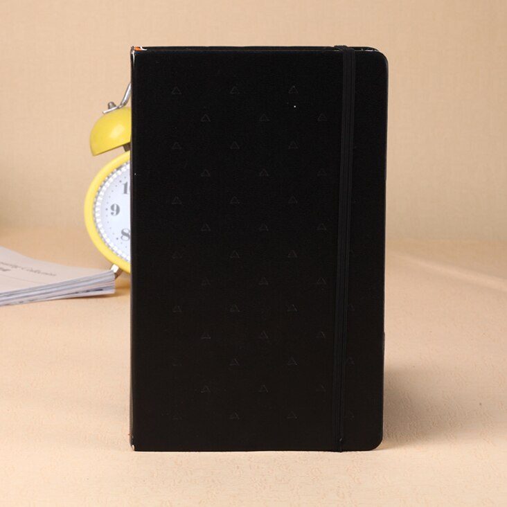 Dong cultural and stationery elastic notebook leather business notebook a5 student diary book: Black