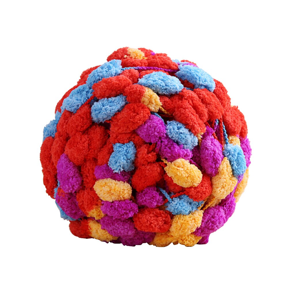 Tjock ull stor mjuk regnbåge pom pom garn handstickning virkgarn diy filt kudde färgglad pumpong tråd 135g: Mörkgrå