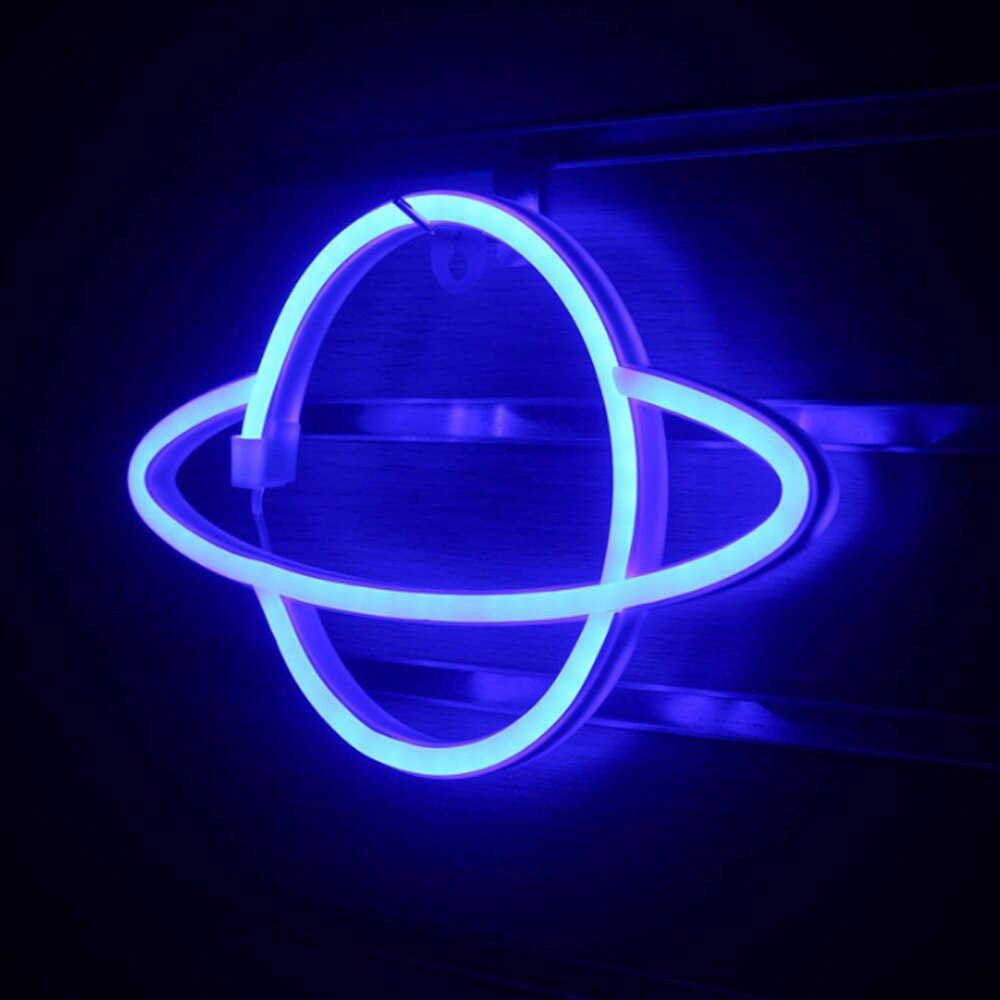 Led neon skylt ljus universum panel vägglampa hängande led neon ljus vägglampa för hem fest rum dekor bar dekoration: Blå