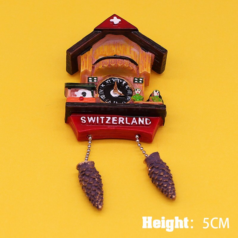 Swiss sheep refrigerator magnets handmade 3D home kitchen decoration Swiss tourist souvenirs coogoo bell model magnets hand-painted tourist swiss souvenirs Painted refrigerator sticker home decoration: green man