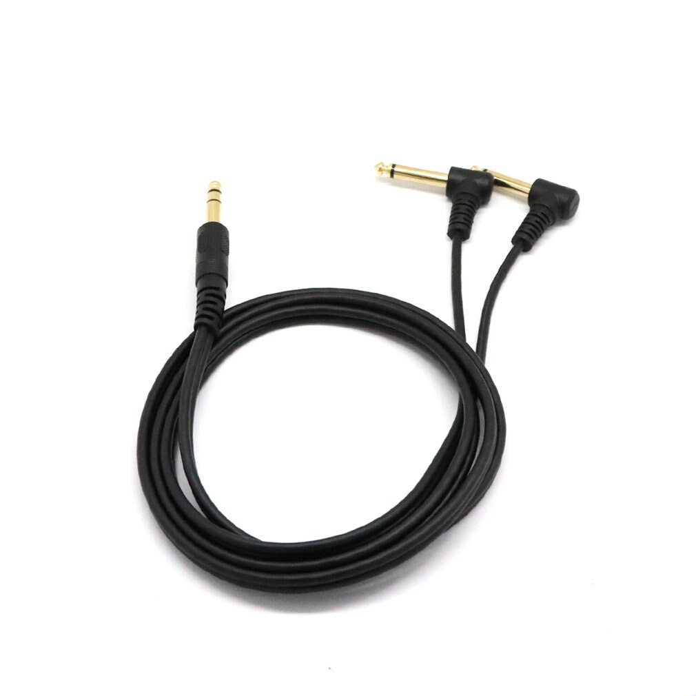 Guitar Y Cable 5 Feet Gold Plated 6.35mm Male TRS Stereo to Dual 2 x 6.35mm Male TS Mono Right Angle Y Splitter Audio Cable