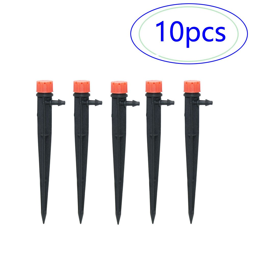 1/4" Hose Drip Irrigation System 360 Degree Adjustable 8 Hole Sprinkler Kit Garden Watering Inserting Ground Micro Flow Dripper: 10pcs Dripper