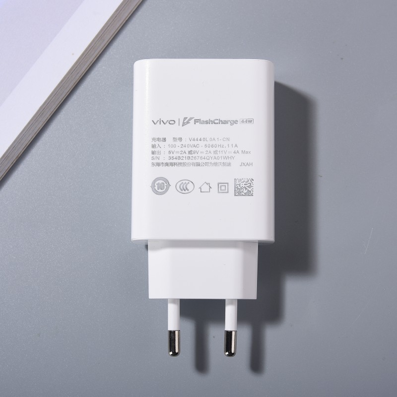 Original VIVO 44W Fast Charger EU US FlashCharge Power Adapter Type C Cable For VIVO V20 V21 V23 Pro V30 Lite Y27 Y36 Y27S V27