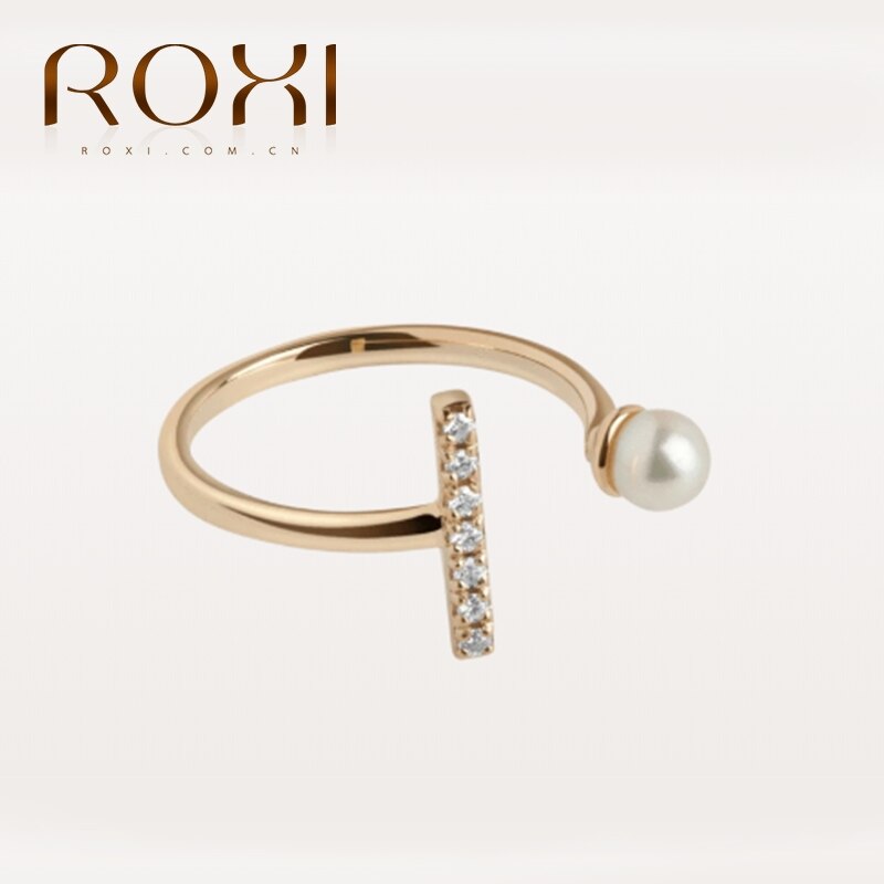 ROXI Fashion Argento Sterling 925 di Lusso Aperto Anelli Della Perla per Le Donne Delle Ragazze Monili di Sarchiatura Anello Anelli Bijoux Femme Regolabile