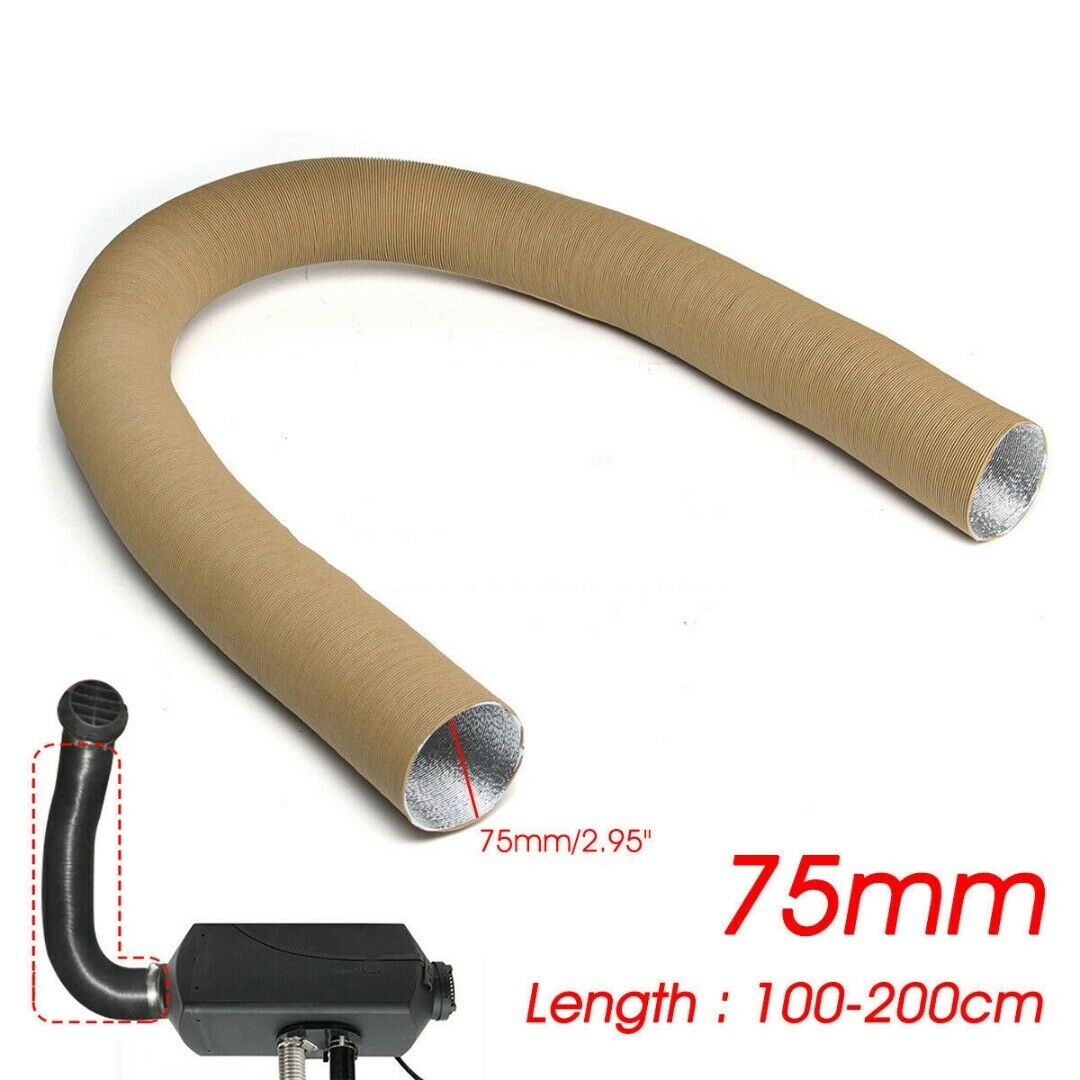75mm Heater Duct Pipe Air Ducting 10025 For Webasto Diesel Heater Aluminum Corrosion & Flame Resistant