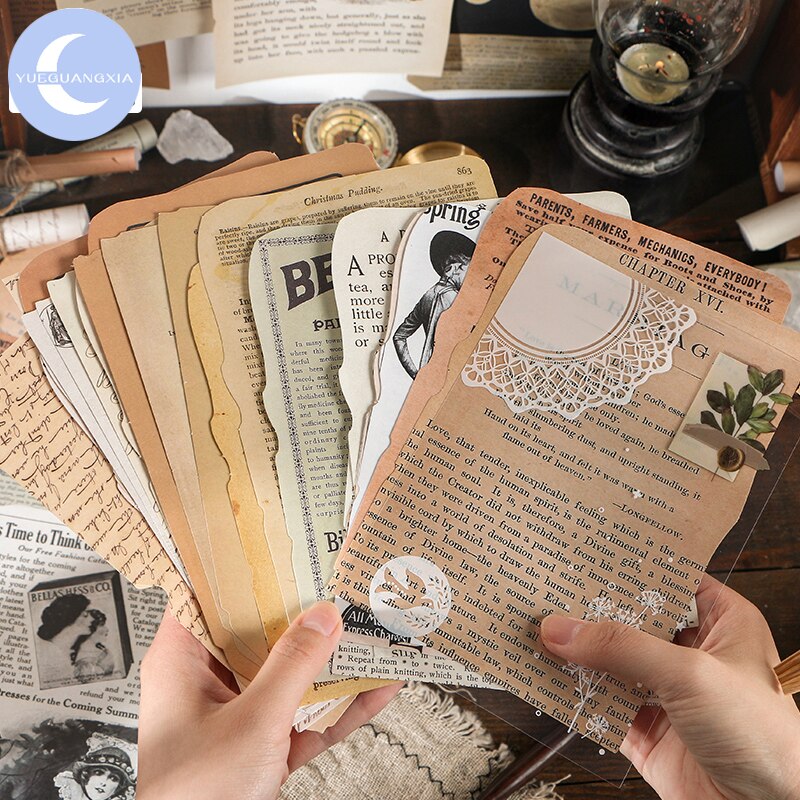 YueGuangXia Vintage papier affiche Scrapbooking à la main artisanat sec bricolage Journal voyage enregistrement enveloppes papier de fond 25 pièces