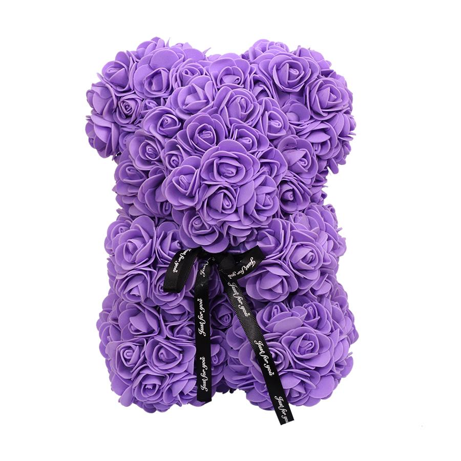 gros pas cher 25cm ours rouge Rose ours en peluche Rose fleur artificielle décoration de noël pour les femmes saint valentin: A3