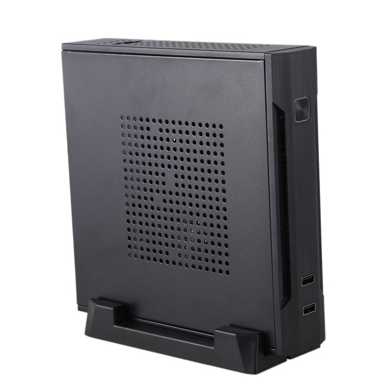 -Mini-ITX Slim Small Form Factor Computer Case HTPC Computer Case with 2 x USB2.0 12V 8A Power Adapter