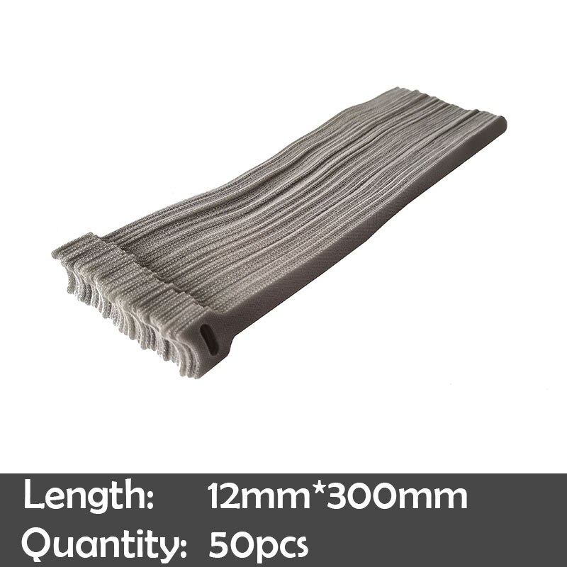 50pz fascette adesive per nastro di fissaggio fascette magiche gancio ad anello bastone bulcker cintura fascio filo linea cavo cinturino: grigio