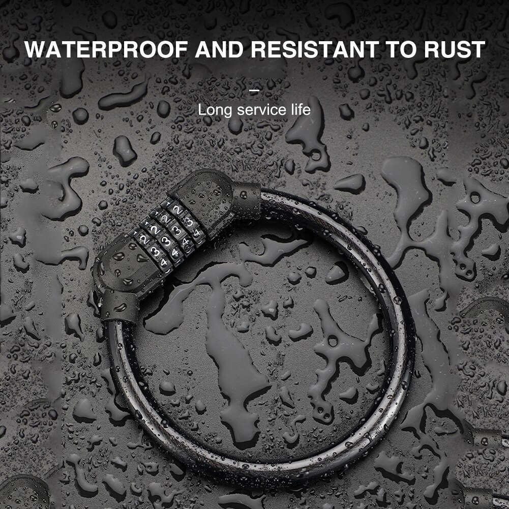 Bike Steel Cable Padlock Anti-theft Round Ring Security Outdoor Bike Lock Motorcycles Scooter Bicycle Chain Lock for Cycling