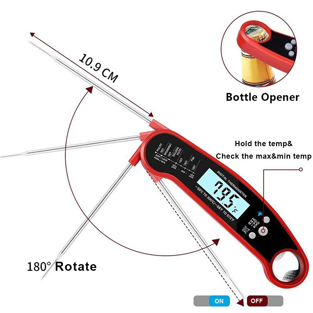Digitale vleesthermometer keuken voedsel grill thermometer direct aflezen voor koken barbecue ovenbestendige kookgereedschap thermometer