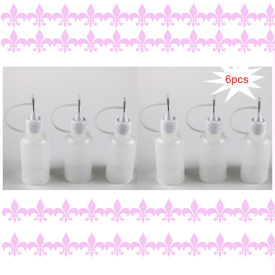 6Stck 30ml Nadelspitze Kleber Flasche DIY Papier Kunst Werkzeug Handwerk Parper Präzision Flasche Nadel Flasche Applikator