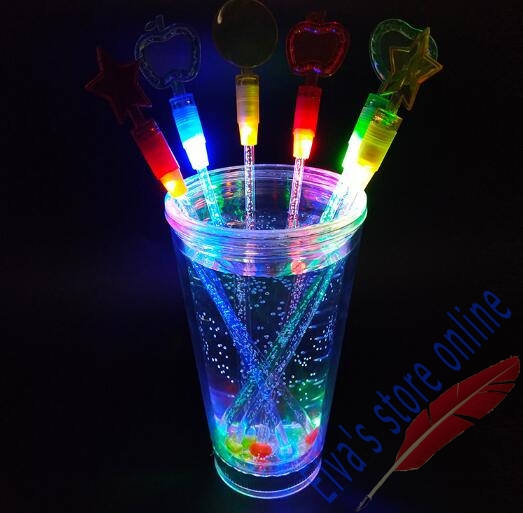 12 stks LED Licht Roerstokjes Plastic Coctail Sticks Mode Bar Gereedschap Drink Stirrers