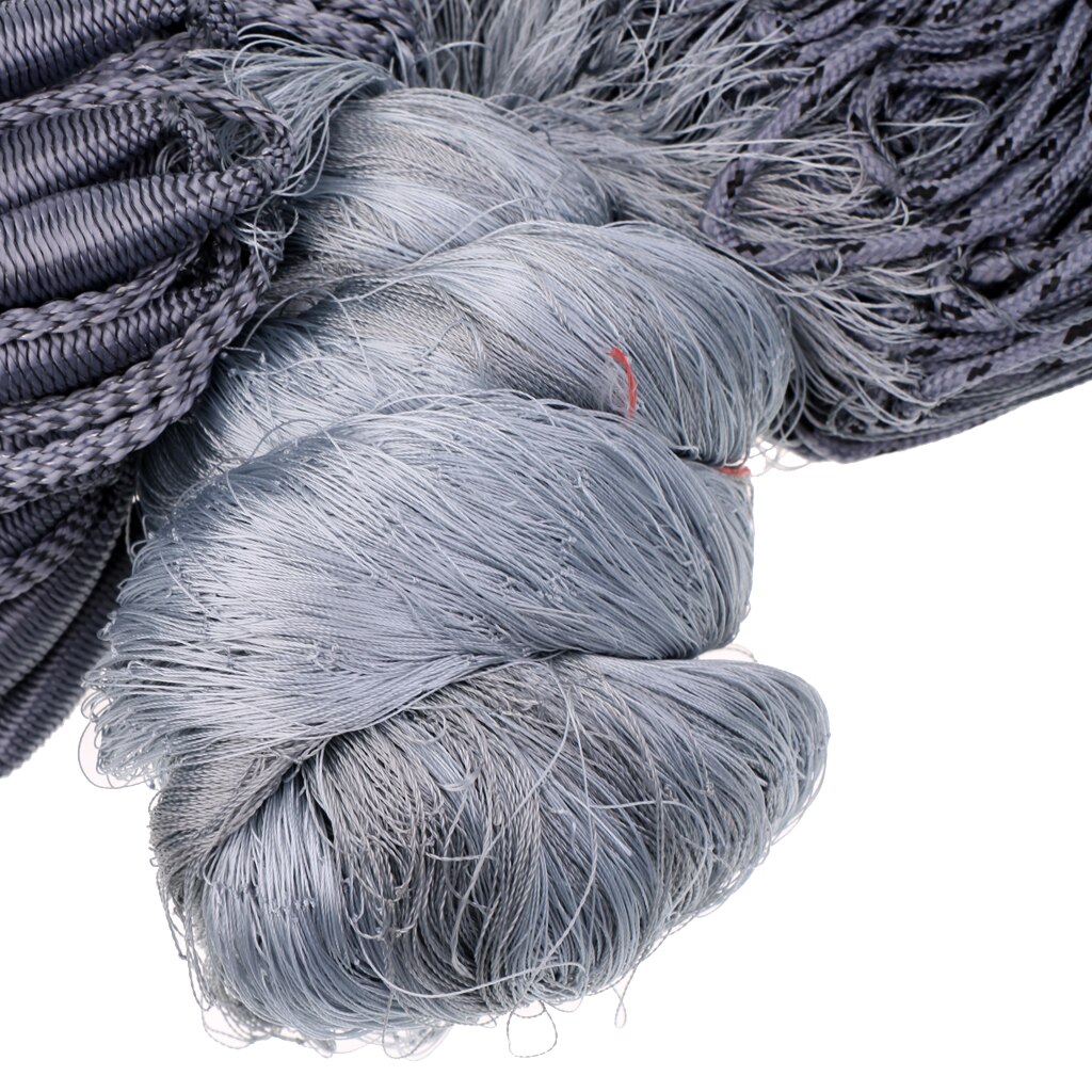 Fishermen Fishing Gill Net Gillnet Fishing Net 4 x 4cm Mesh Hole Grey