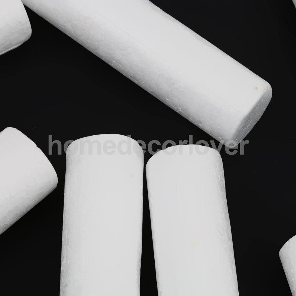 10 st vit modellering hantverk polystyrenskum cylinder pelare 12cm barn hantverk ornament