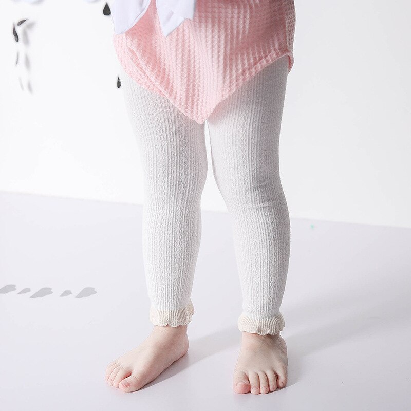 Baby Broek Fles Kant Effen Kleur Baby Negen Punten Panty