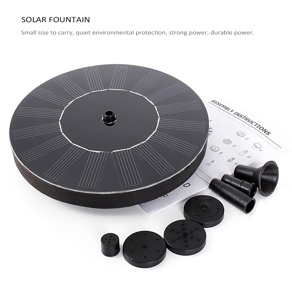 Mini Solar Power Water Fountain Garden Pool Pond 18-45cm Outdoor Solar Panel Bird Bath Floating Water Fountain Pump Garden Decor