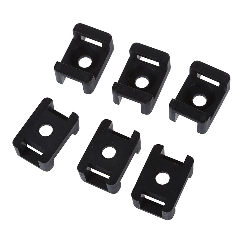 100 Uds. Montura de brida de Cable de plástico negro