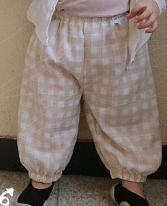 Småbarn flicka volangbyxor sommar barn fritidsbyxor baby anti-myggbyxor barn pojkar rutig byxor flicka bloomers: Kaki / 24m
