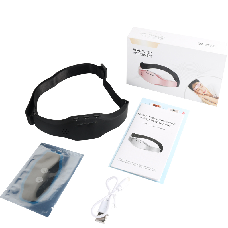 Electric Head Massager Sleep Apnea Monitor Migraine Relief Massager Insomnia Therapy Release Stress/Anxiety/Relax Massager USB: Black WITH BOX