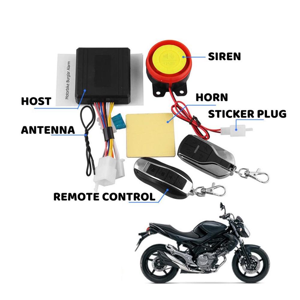 Motorfiets Anti-Diefstal Alarm Universele Accessoires Afstandsbediening Motor Een-Knop Start One-Way Anti-Diefstal
