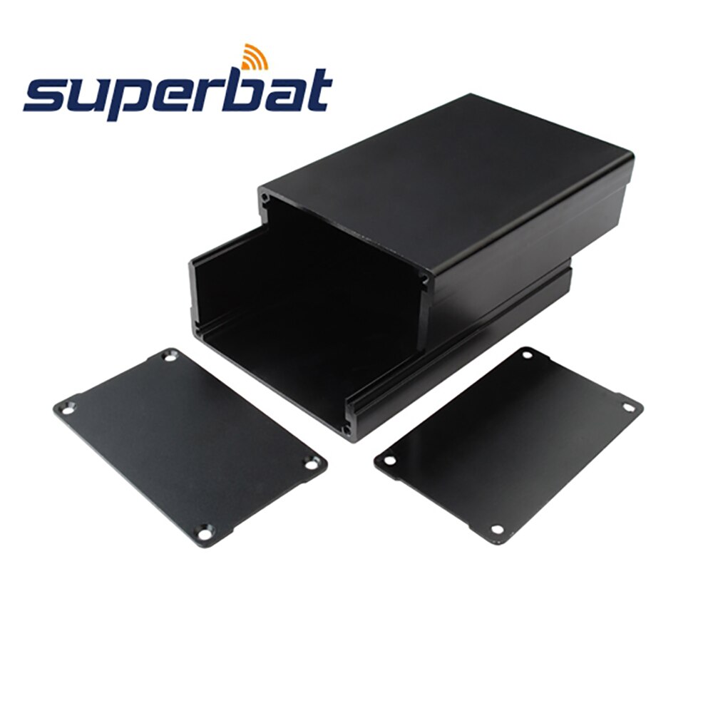 Superbat 1.81&quot;*2.99&quot;*4.33&quot; Al Black Junction Box Extruded Aluminum Enclosure Case Electronic Instrument PCB 46*76*110mm (H*W*L)